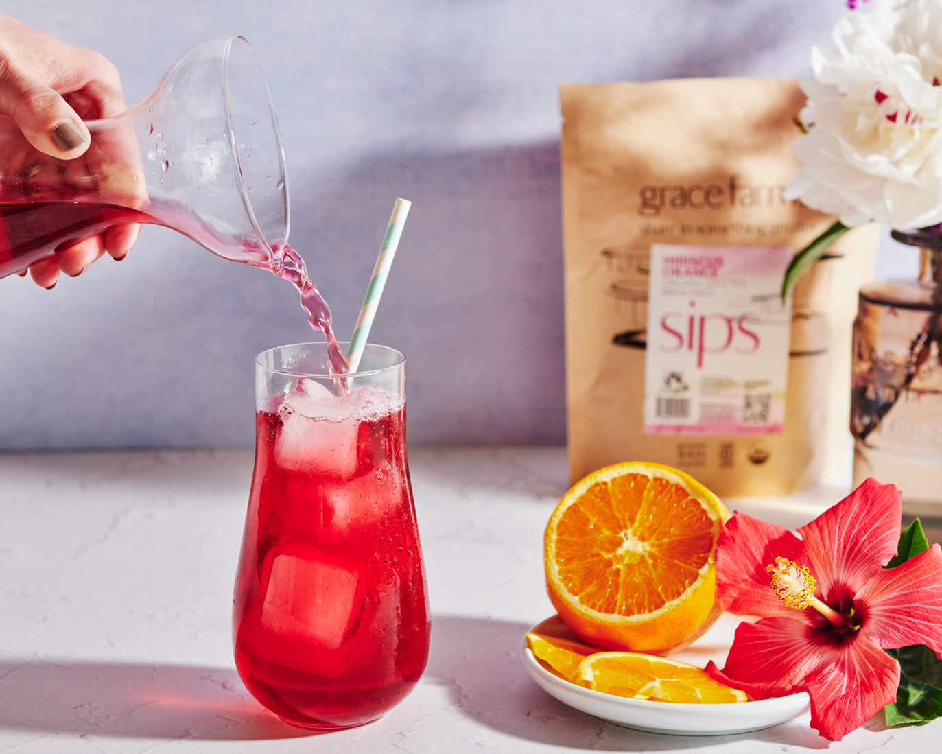 Hibiscus Orange Iced Tea